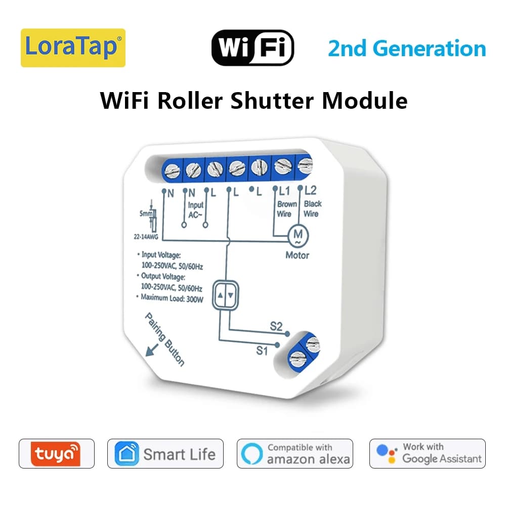 Tuya Smart Life WiFi Tende Interruttore Connesso Ruote Controllo Tende Motore Google Home Alexa Finestra Elettrica LoraTap