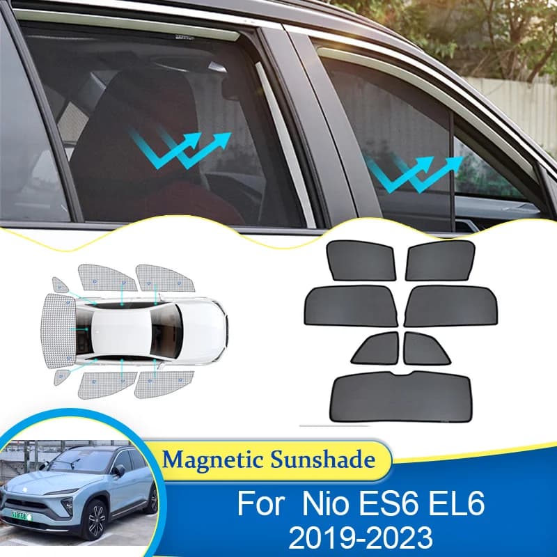 For Nio ES6 EL6 2019 2020 2021 2022 2023 Sunshade Magnetic Window Curtain Privacy Window Shading Visor Car Atuo Part Accessories