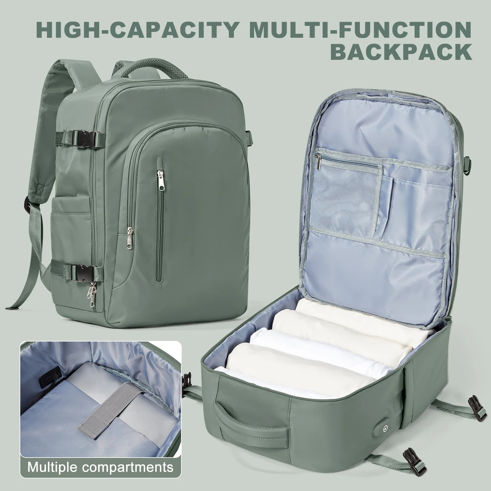 Zaino da viaggio per uomo 40x20x25 Ryanair Bag Aereo 45x36x20 Easyjet Bussiness Zaino per laptop Donna 30L Imbarco Borsa da trasporto