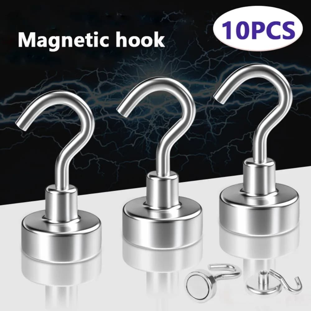 Gancio magnetico forte in metallo da 10 pezzi Pratico gancio portante Ventosa magnetica Gancio non perforato per la cucina di casa Soggiorno