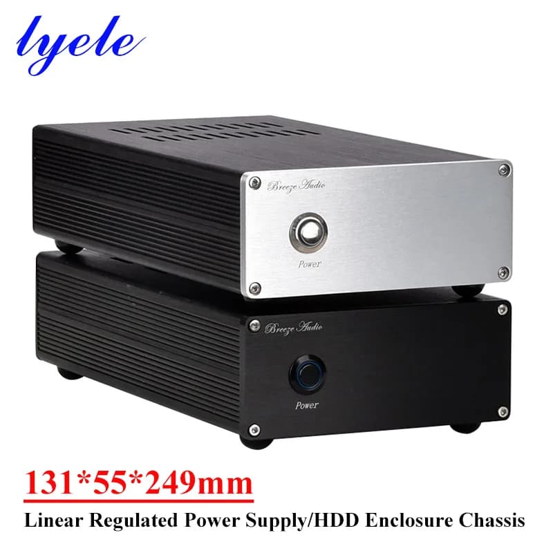 Il router NAS con scatola per disco rigido del telaio dell'amplificatore di potenza interamente in alluminio da 131 * 55 * 249 mm può essere utilizzato come telaio di alimentazione regolato lineare