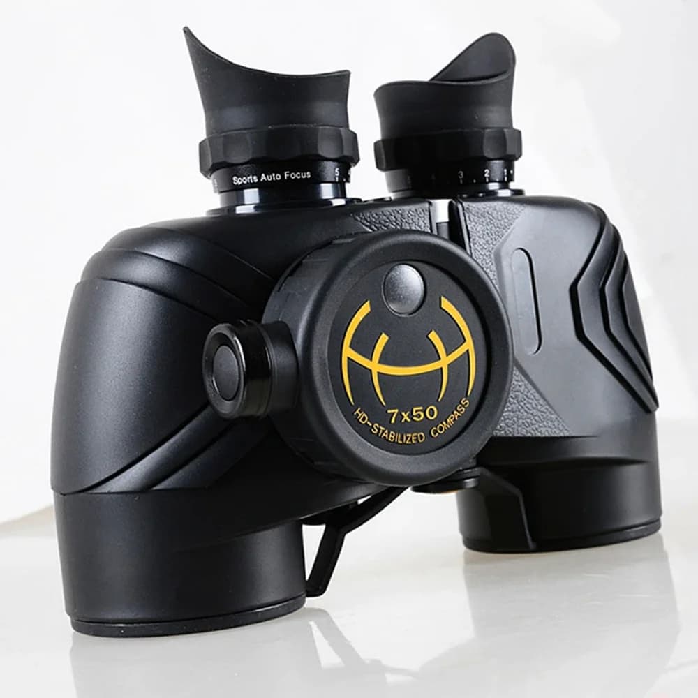 Binocolo 7x50 impermeabile antiappannamento con prisma Bak4 Rivestimento FMC Bussola elettronica con reticolo per viaggi sportivi all'aria aperta