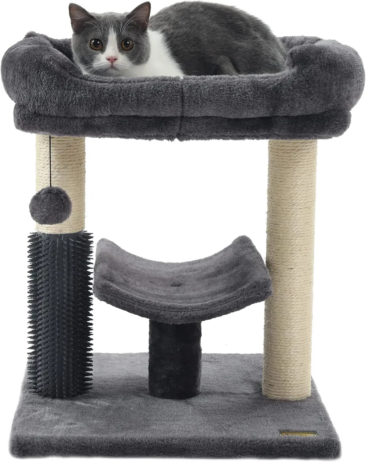 Torre Tiragraffi per Gatti da 20 Pollici, Tiragraffi Piccolo in Sisal per Gatti da Interno e Gattini, con Cuccia Morbida, Autoportante