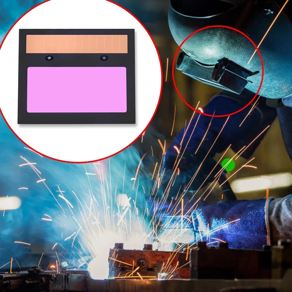 Casco per Saldatura con Protezione per Occhi, Lenti Sostituibili e Schermo LCD Dimmerabile per Forniture da Saldatore
