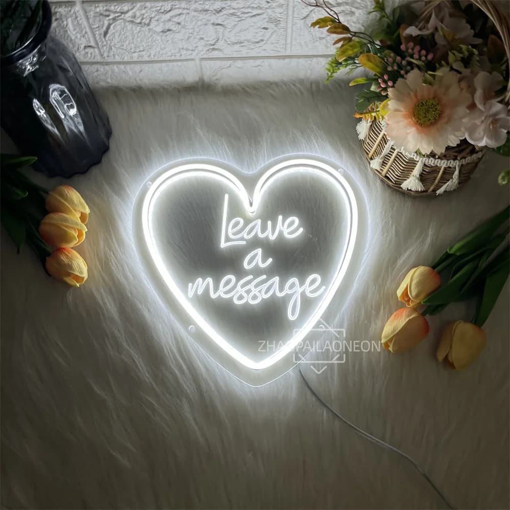 Lascia un messaggio Insegna al neon Parete a LED Room Coffee Bar Decor Insegne luminose al neon Camera da letto Cafe Bar Club Decorazione Luci aziendali