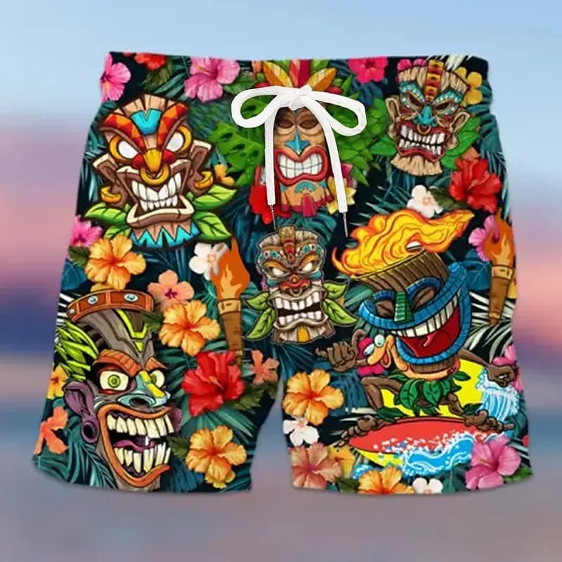 Estate divertente stampa 3D pantaloncini da spiaggia hawaiani pantaloncini da surf moda casual da uomo costume da bagno maschile pantaloni corti costume da bagno uomo