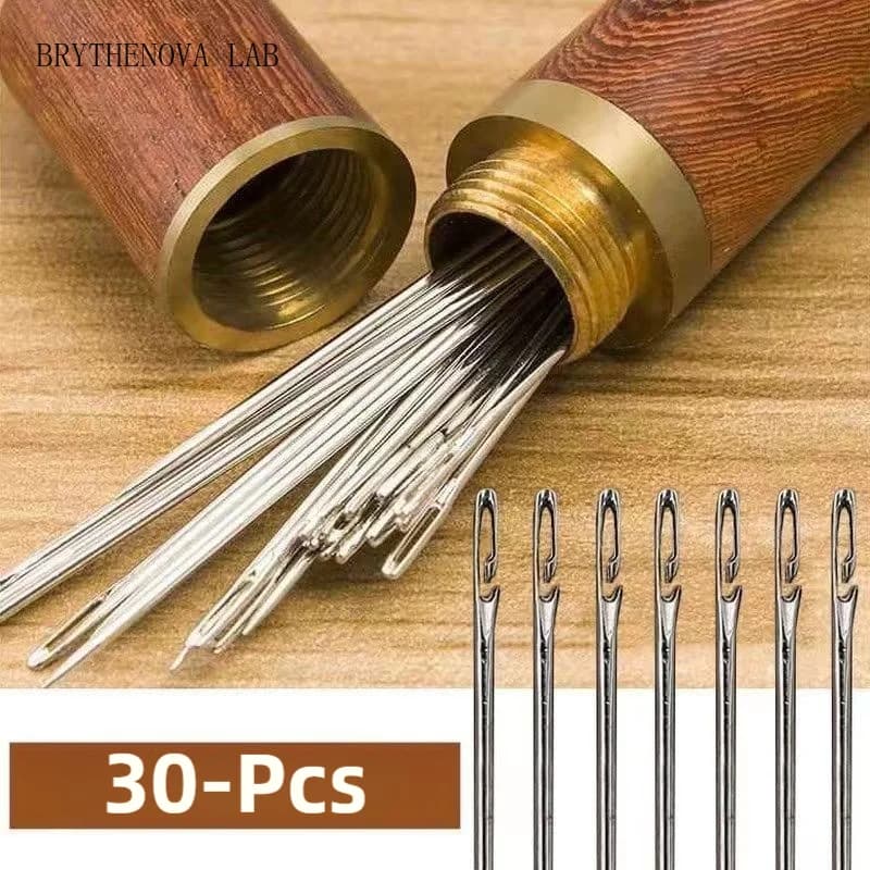 30pcs Blind Sewing Needle Elderly Stainless Steel Quick Automatic Self-threading Needle Stitching Punch Pins Assembly