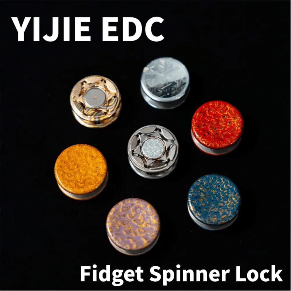 YIJIE EDC Fidget Spinner Lock Lacca Acciaio inossidabile 24,5 mm Accessori fai da te Agitarsi Giocattolo Adulti Dispositivo di sollievo dall'ansia