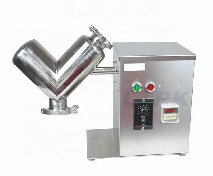 VH-2 Stainless Steel Laboratory Powder Bucket Spice Condiment Protein Powder Mixing Machine Lab Mini Small V Mixer Mixer