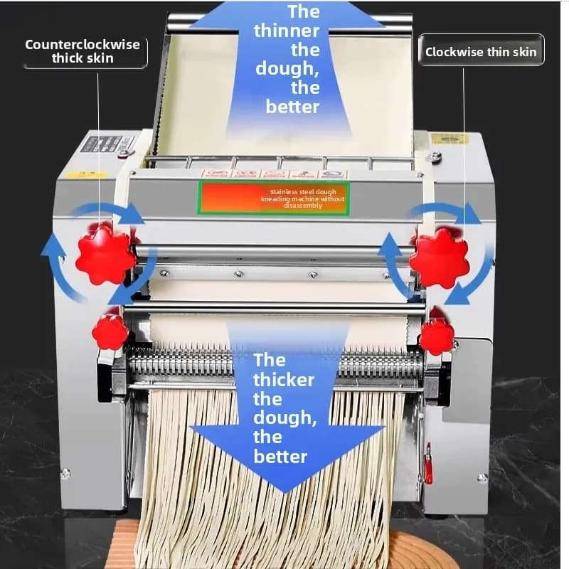 Macchina Automatica Commerciale per Pasta, Elettrica, 2-in-1, Spessore Regolabile 0.5-25mm, Macchina Multifunzione per Stendere la Pasta
