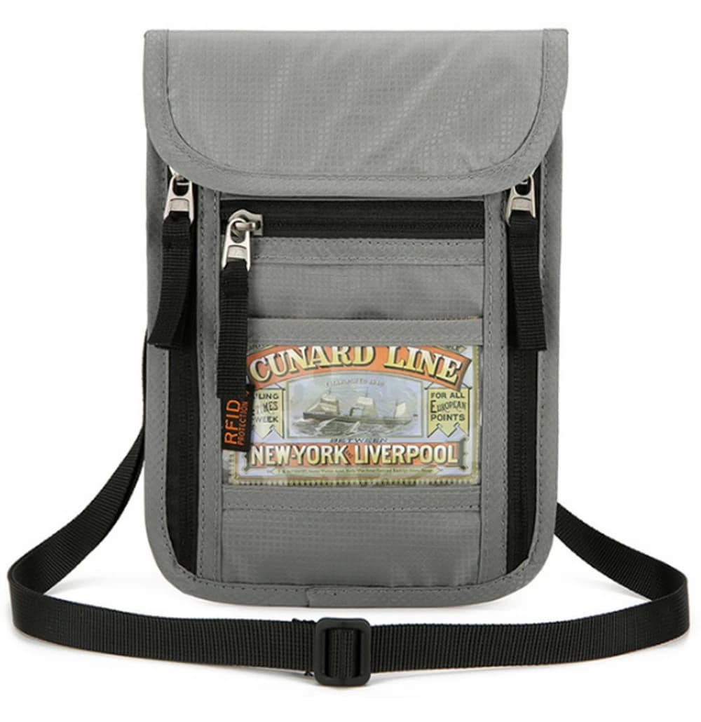 Portafoglio da viaggio con porta passaporto con custodia RFID Blocking - Neck per uomini e donne per mantenere i documenti al sicuro