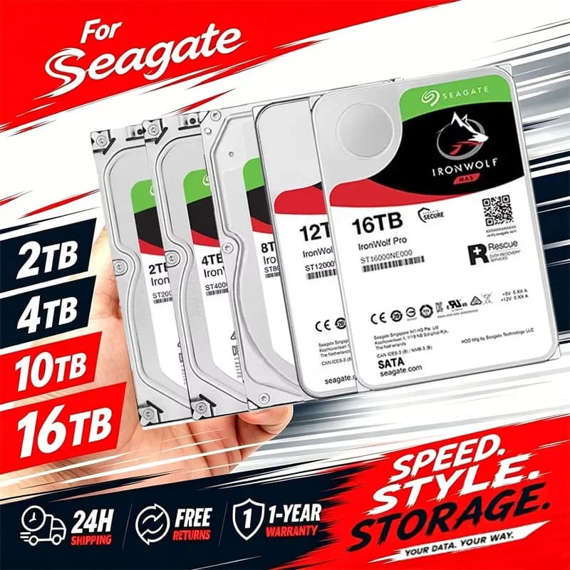 For Seagate IronWolf Pro 3.5" SATA OEM HDD 4TB-16TB NAS RAID Enterprise Storage Hard Drive With Data Recovery Service