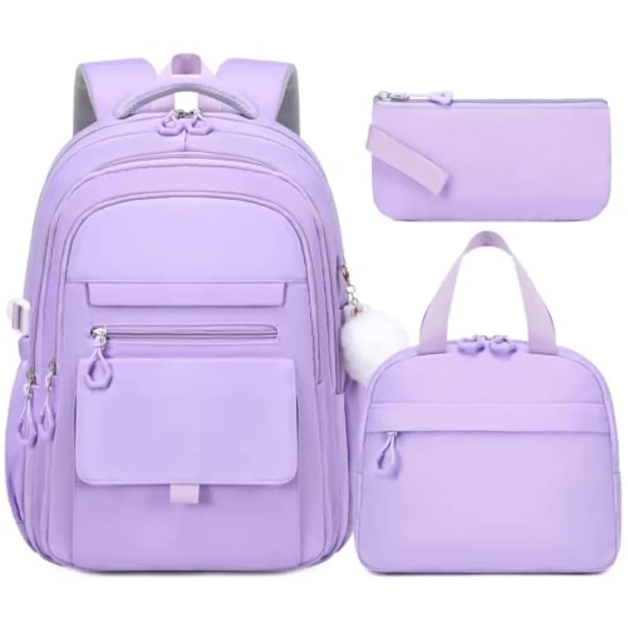 Zaino per Ragazze, Zaino per Laptop da 15.6 Pollici, Borsa Scolastica per Adolescenti, Bambine, Studenti delle Scuole Elementari e Medie, Impermeabile e Alla Moda