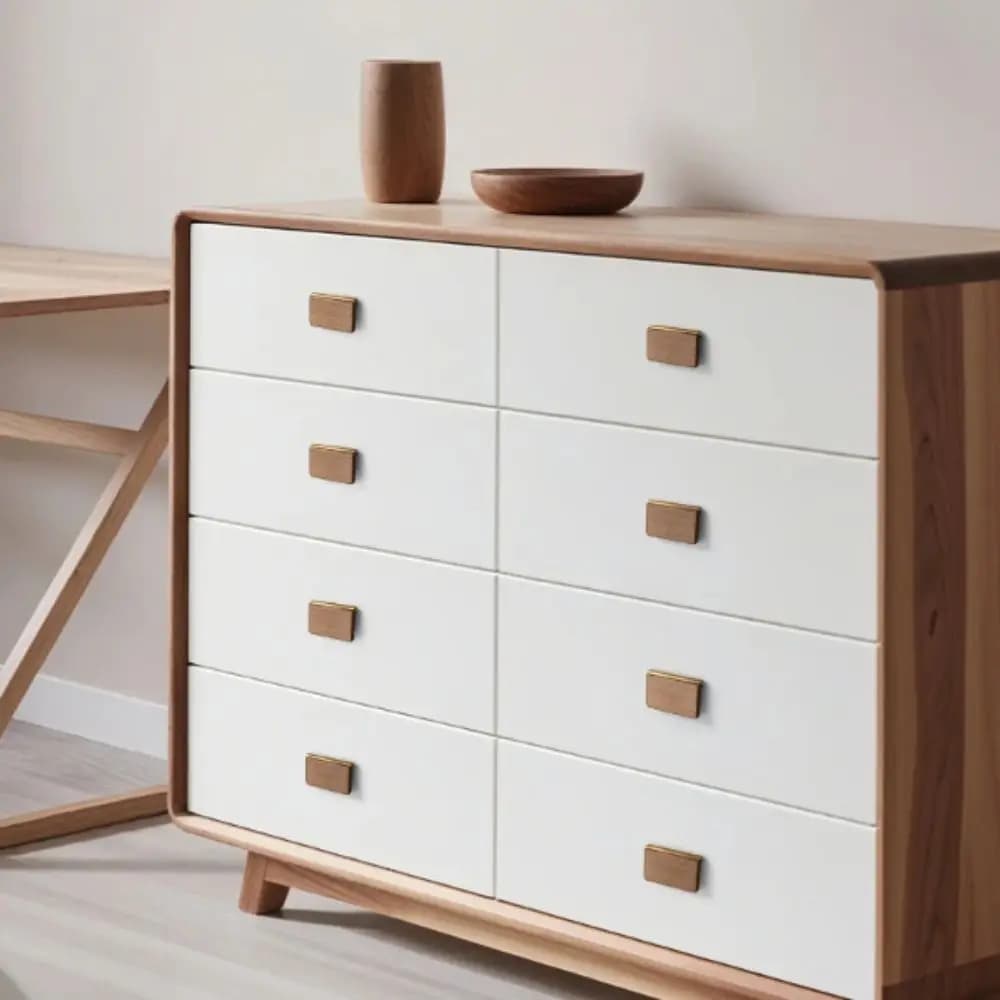 Maniglia a Scomparsa in Legno di Noce per Cassetti, Design Moderno, Meccanismo a Scomparsa, Stile Semplice, Fissaggio Nascosto