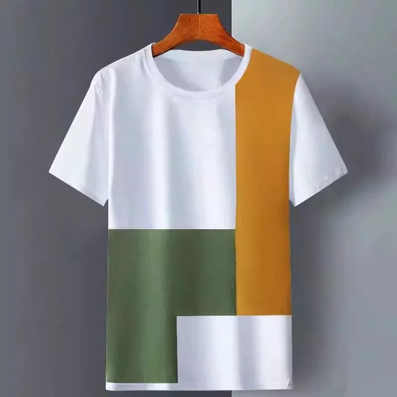 Men's Short Sleeve T-Shirt Ice Silk Cool Summer New Fashion Versatile Handsome Grid Half Sleeve Versatile Sports Shirt Casual...