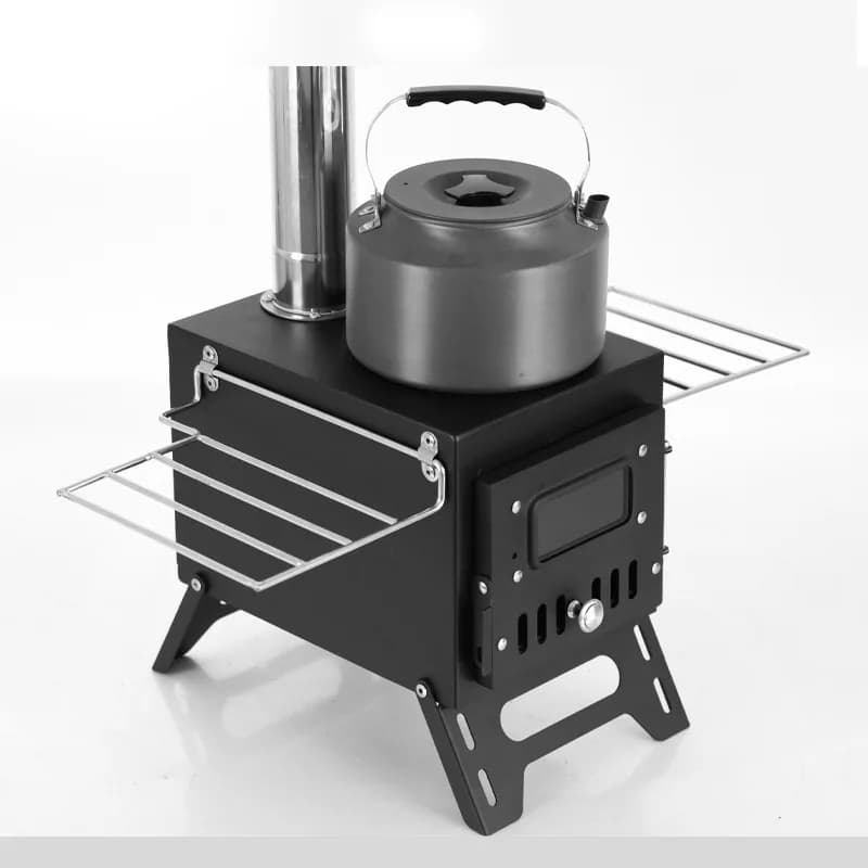 Outdoor camping picnic Heating Small portable camping wood stove with pyramid tent