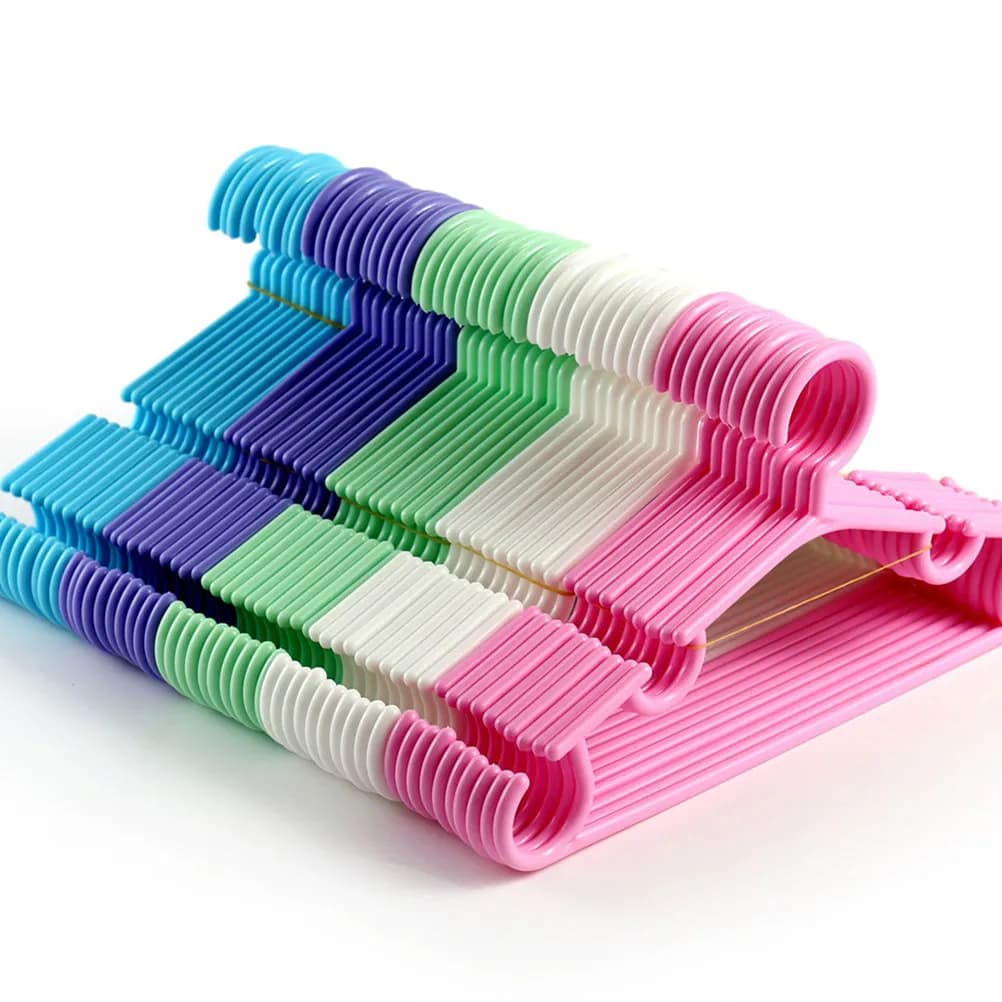 50Pcs Childrens Hangers Plastic Kids Clothes Hangers Adorable Fun Design Safe Lightweight for Closet Wardrobe Hats Bags Small