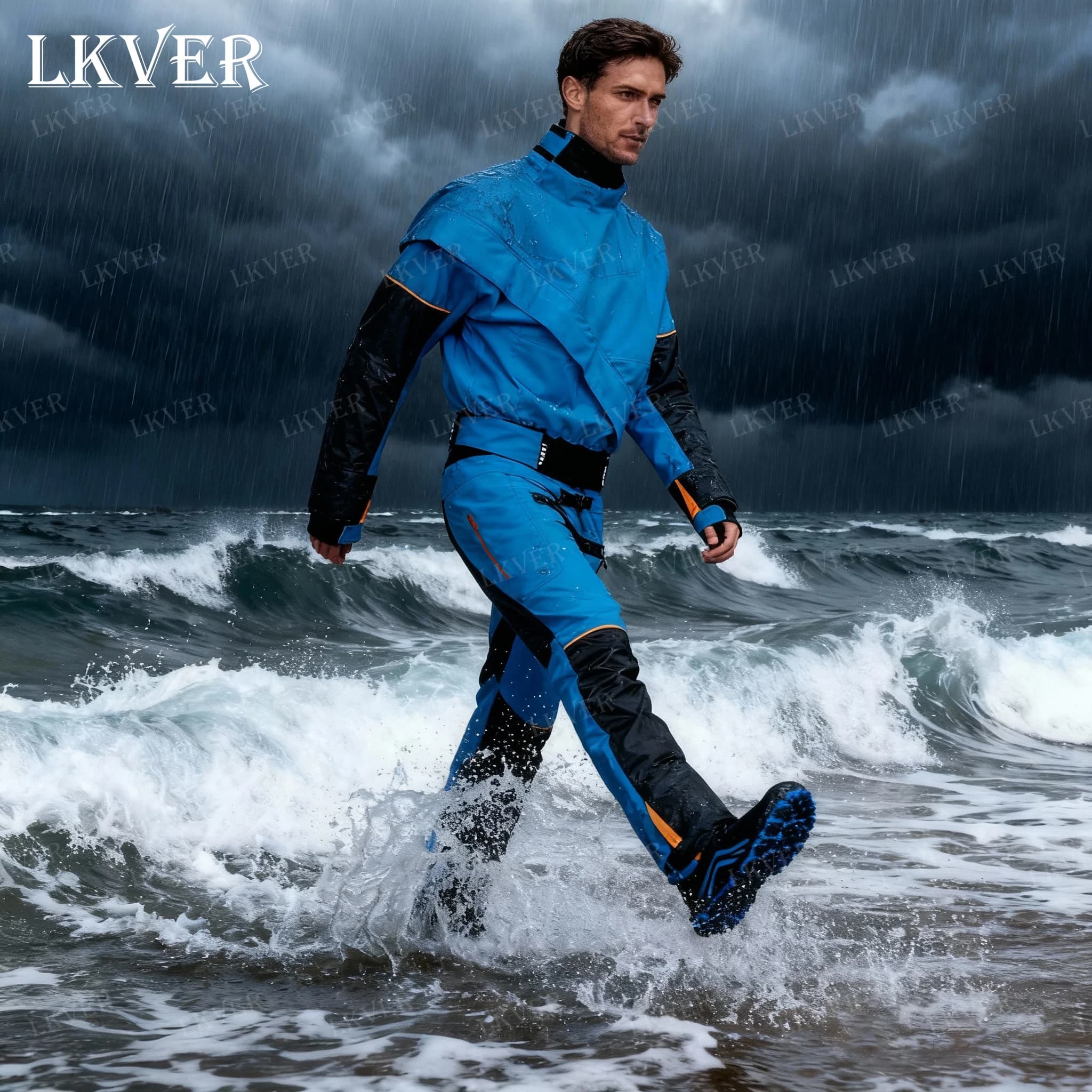 Muta da uomo per kayak con polsini e colletto in lattice, per acqua calma, oceano, fiume, canoa, Stand-Up Paddle DM29