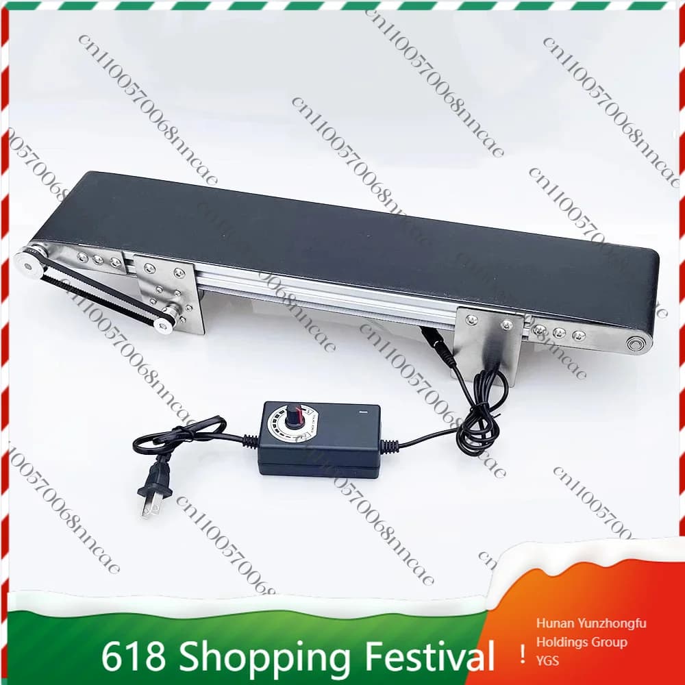 Nastro Trasportatore Elettrico da Tavolo in Metallo 12x50cm, Piccola Linea di Assemblaggio, Esperimento sul Frizione per Studenti, AC100-240V