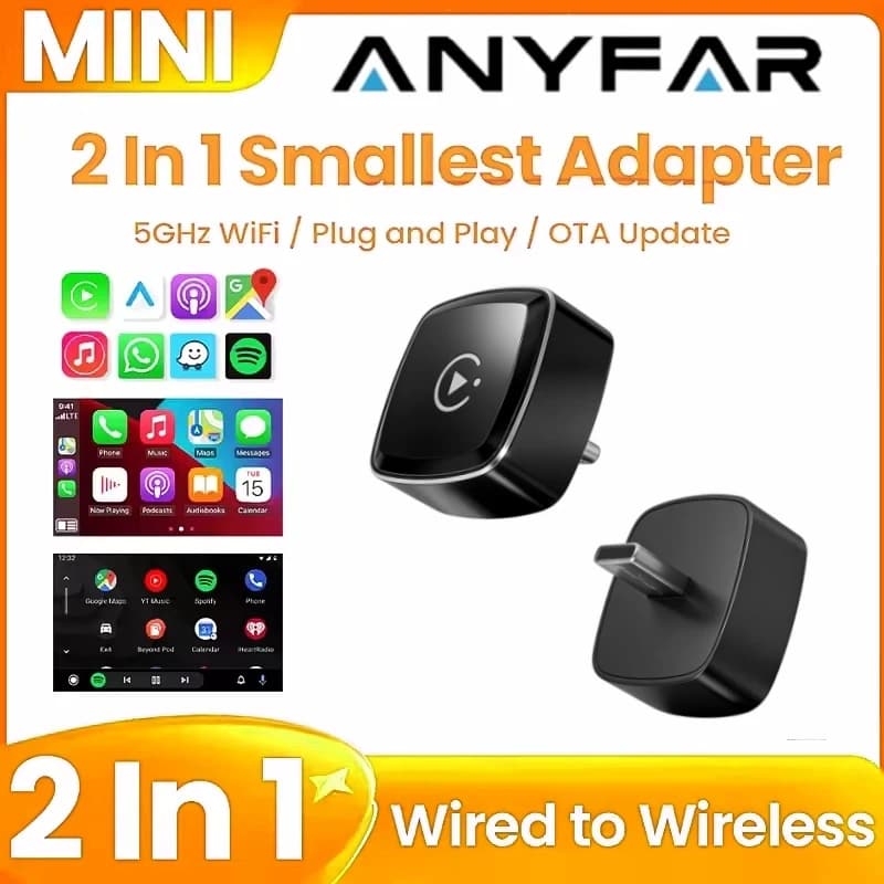 CarPlay adapter 2 in 1 from Wireless cab, Plug & Play, Automatic connection, compatible with CarPlay and Android Type C