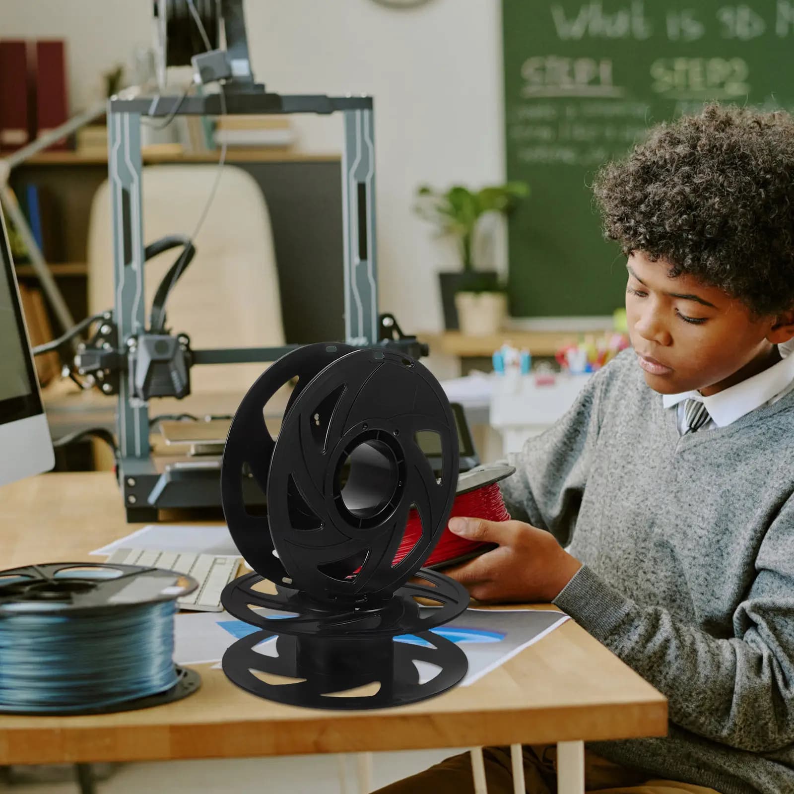 6 Pezzi Bobine Vuote per Filamento Stampante 3D, Porta Bobine in Plastica Riutilizzabili per Stoccaggio Filamento PLA ABS PETG, Avvolgimento Anti-Groviglio