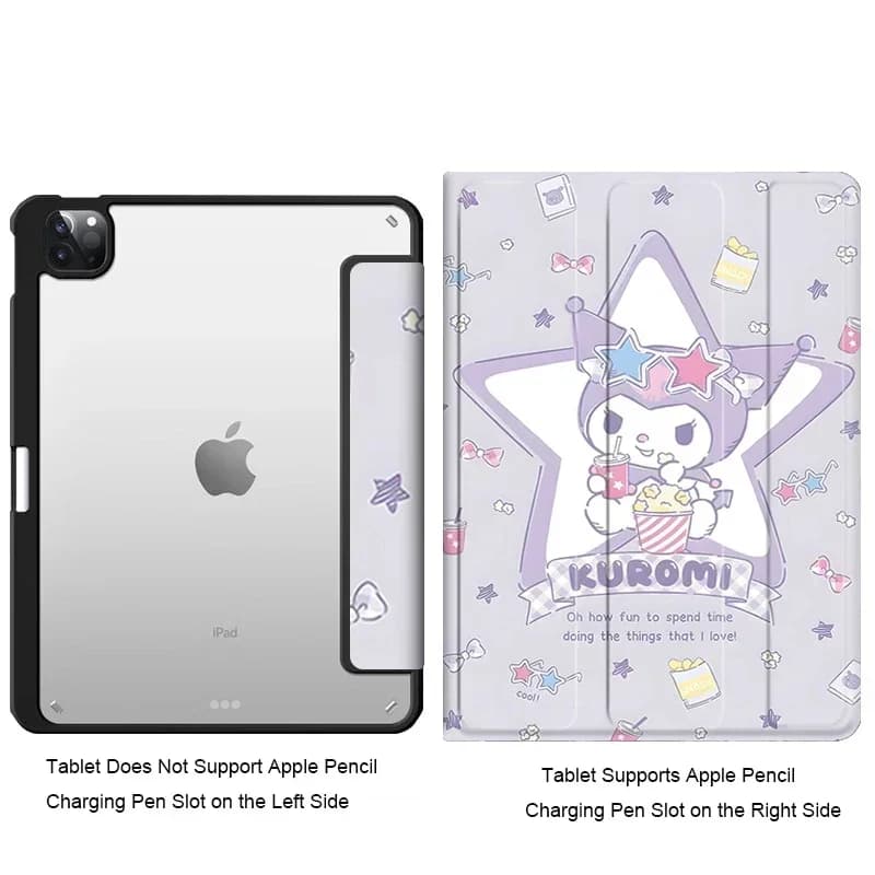 Kuromi Case for iPad Air 6, Pro 13 inches, 10th generation 10.9 inches, Cartoon Case for iPad 7a/8a/9a generation 10.2 inches, Air, Pro 9.7 inches, Mini 4/5/6, Tablet Case