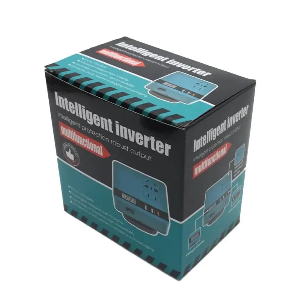 Battery Inverter 18V 20V to 220V Multifunctional 120W Intelligent Transformer with Double socket for Home Use and Open Work