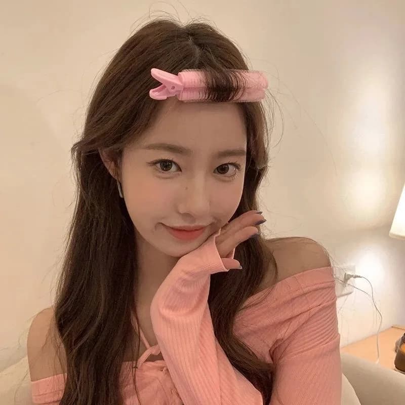 2Pcs Bangs Hair Barrel Portable Korean Hair Clips Hair Rollers Root Fluffy Hair Clips Lazy Hair Top Styling Curling