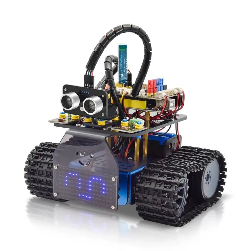 Kit Robot Auto Programmabile Keyestudio Upgrade Mini Smart Tank V3.0 per Arduino, Giocattoli STEM Compatibili con Arduino e Mixly
