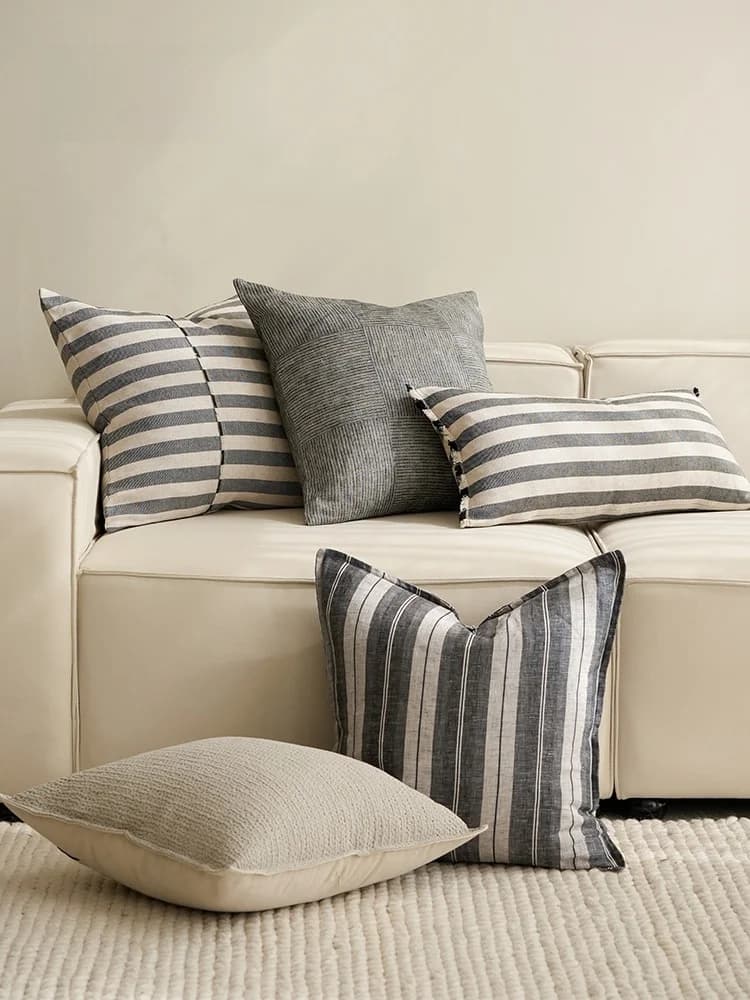 Federa moderna semplice in lino a strisce bianche Bla Nordic Sle Divano Soggiorno Cuion Cover Home Decor Bato Brand