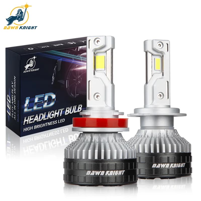 DAWN KNIGHT K9C H11 H7 H4 Lampada per auto a LED anteriore molto potente 6000K 4300K Sistema di raffreddamento efficiente H1 HB3 HB4 Luci 12V 2 pezzi