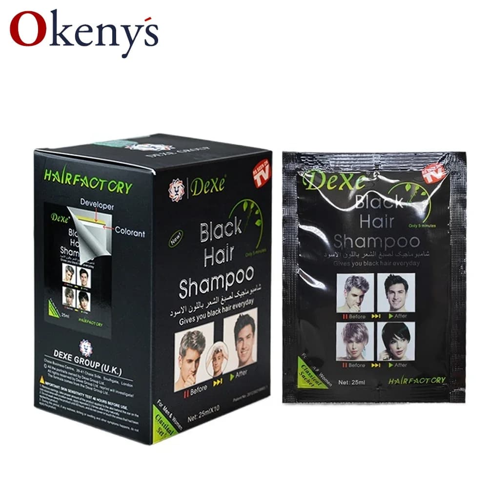 10 pz/lotto Dexe Nero Tintura Per Capelli Shampoo Solo 5 Minuti Grigio Depilazione Tintura Crema Colorante Fibre Da Costruzione Cura Dei Capelli