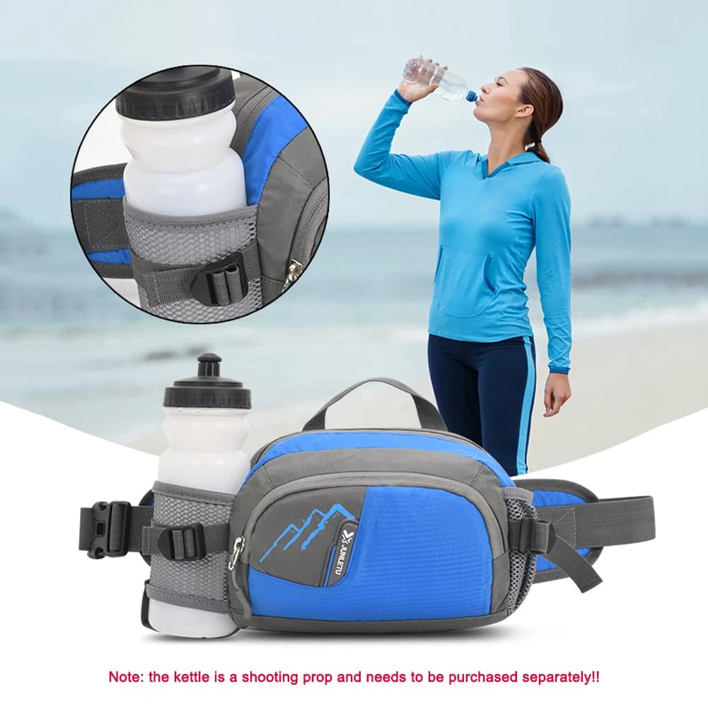 Fanny Pack Running Belt Purse Sports Waist Bag Nylon Bum Bag with Bottle Holder Waterproof for Cycling for Hydration for Jogging