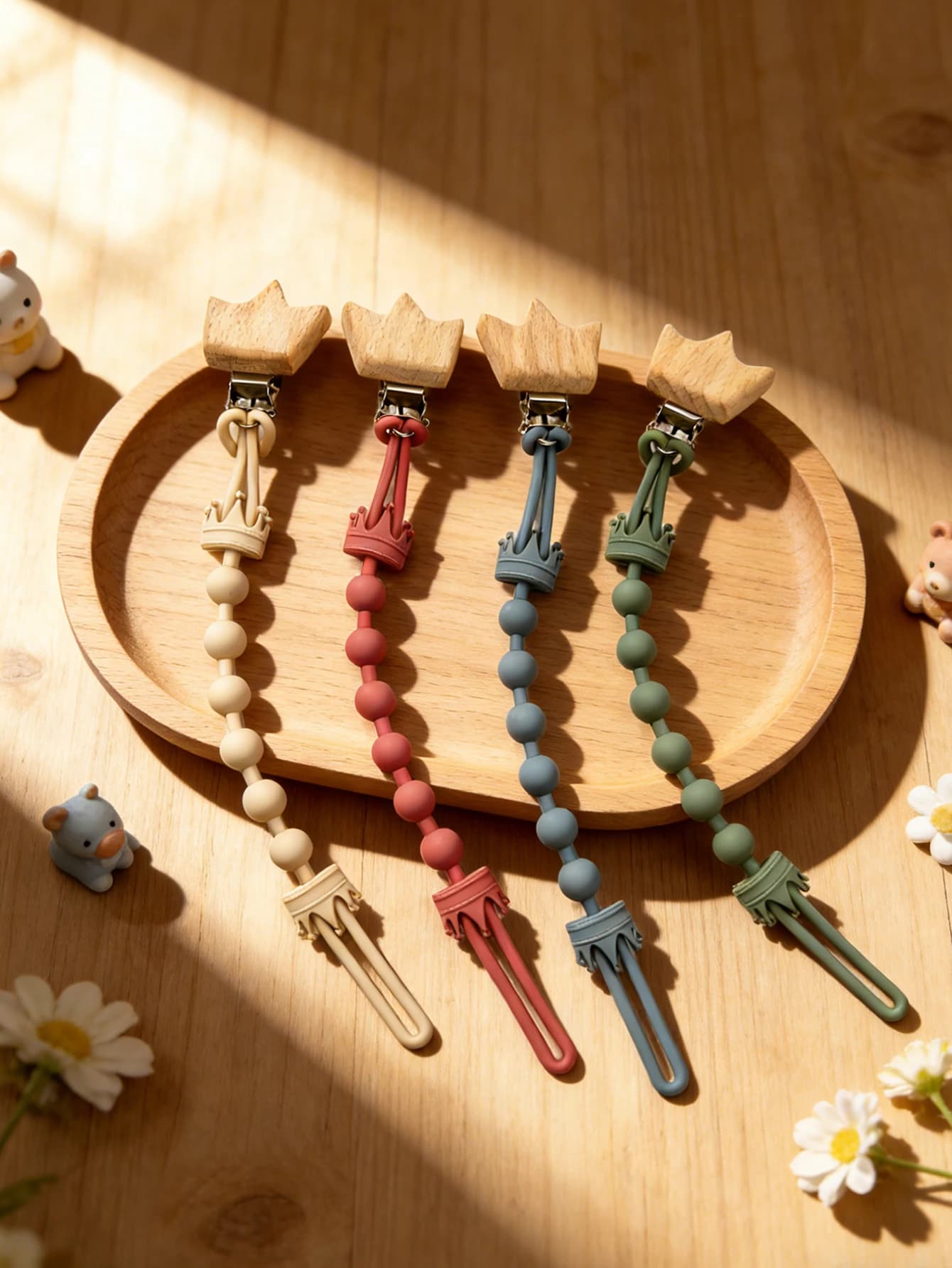 Clip per Ciuccio, Accessori per Neonati, Prodotti per Neonati, Catena Portaciuccio, Clip per Ciuccio e Massaggiagengive in Silicone, Regalo per Bambini