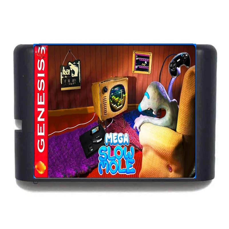 Scheda da gioco MD Mega Slow Mole Mega Drive da 16 bit