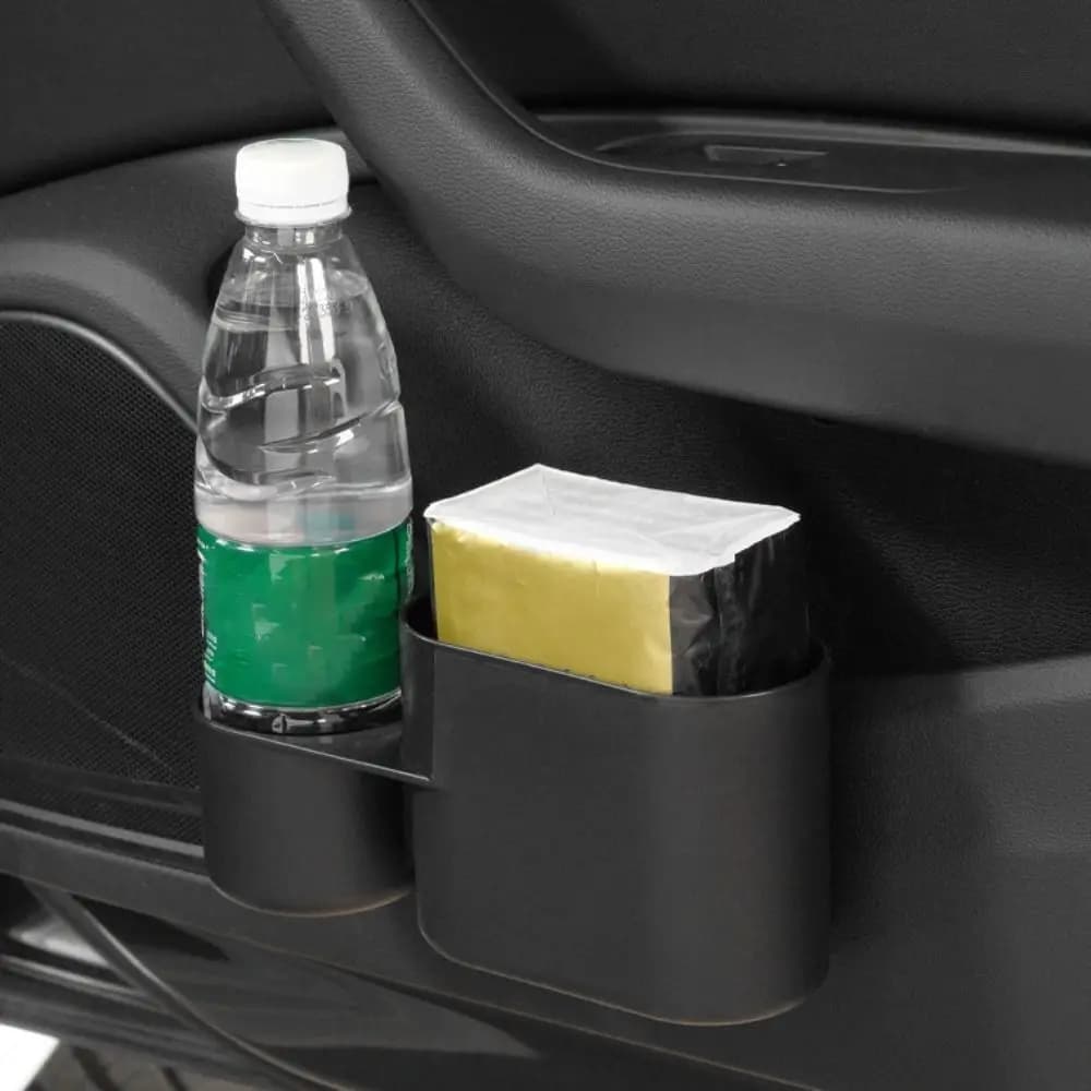 Contenitore Multifunzione per Auto con Coperchio, Impermeabile, Portabicchieri, Scatola di Stoccaggio a Sospensione per Porta in ABS