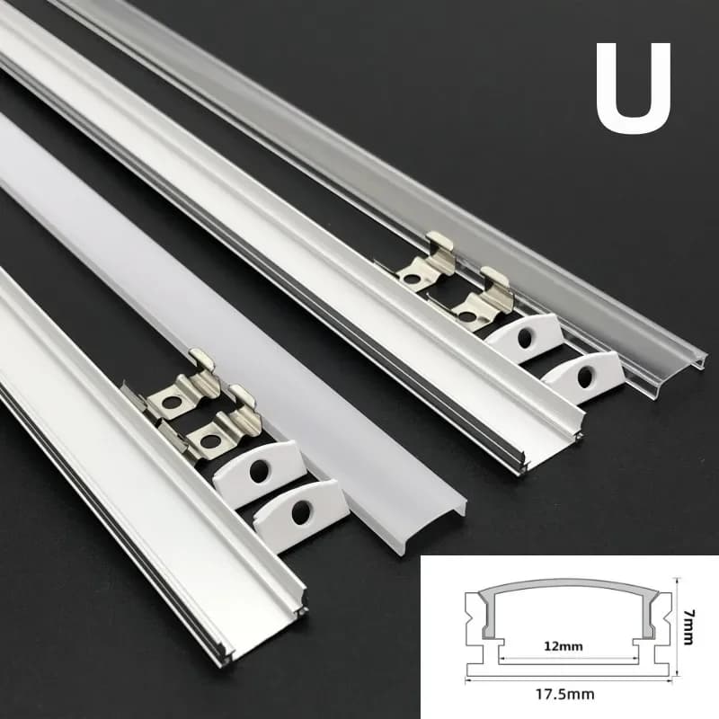 1-30 Pezzi Profilo in Alluminio LED a V/U da 0,5m per Canale Angolare 5050 5630, Supporto per Strisce LED con Copertura Opaca per Armadi e Guardaroba
