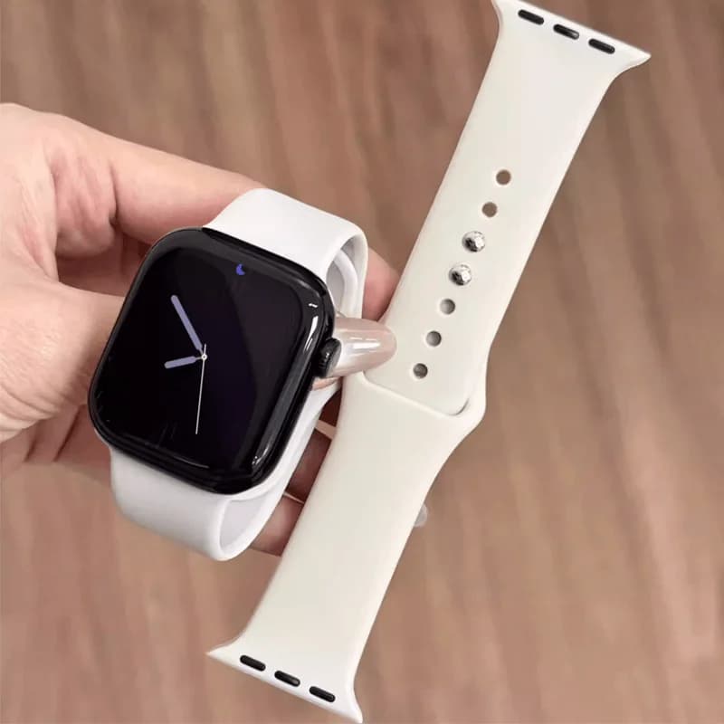 Solid Silicone Watch Band Double Pin Buckle For Apple Watch Ultra3 Series11 Waterproof Sport Strap 41/45/46/49mm