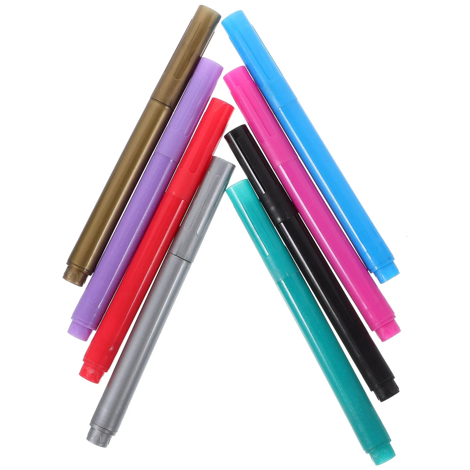 Set di 8 Pennarelli Metallici Cancellabili e Lavabili per Vetro, Ceramica e Metallo, Ideali per Etichettatura, Scrapbooking e Disegno