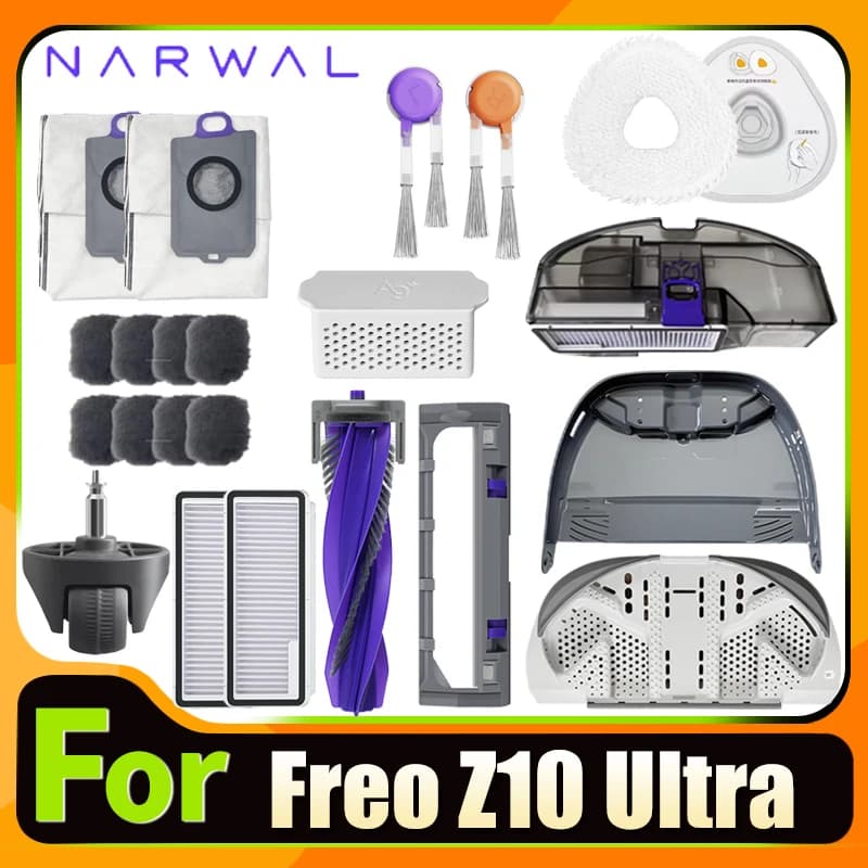Accessories For 나르왈 Narwal Freo Z10 Ultra Robot Vacuum Cleaner Roller Side Brush Filter Mop Pad Dust Bag Replacement Parts