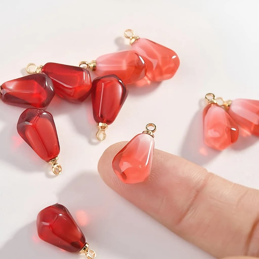 10PCS Glamorous Pomegranate Seed DIY Accessories Suitable for Handmade DIY Earrings Necklace Bracelet