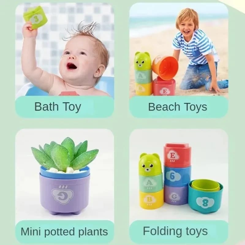 Gioco da Tavolo Educativo per Bambini: Competizione di Velocità e Reattività Mentale con Tazze Pieghevoli, Gioco di Impilamento per lo Sviluppo Precoce
