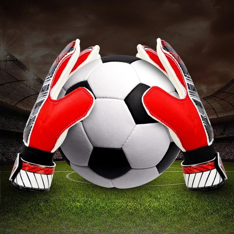 Guanti da portiere Guanti da portiere anti-collisione e antiscivolo per bambini Cinghie traspiranti Protezione per le dita Guanti in lattice