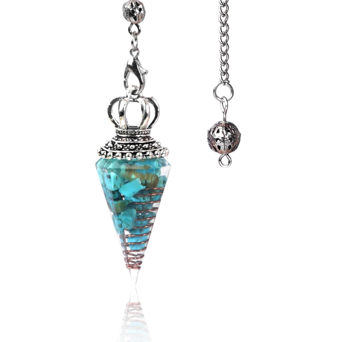 Pietra naturale Cristallo Pendolo Cono esagonale Pendolo Quarzo Chakra Amuleto Pendolo Divinazione Equilibrio Guarigione Decorazioni per la casa
