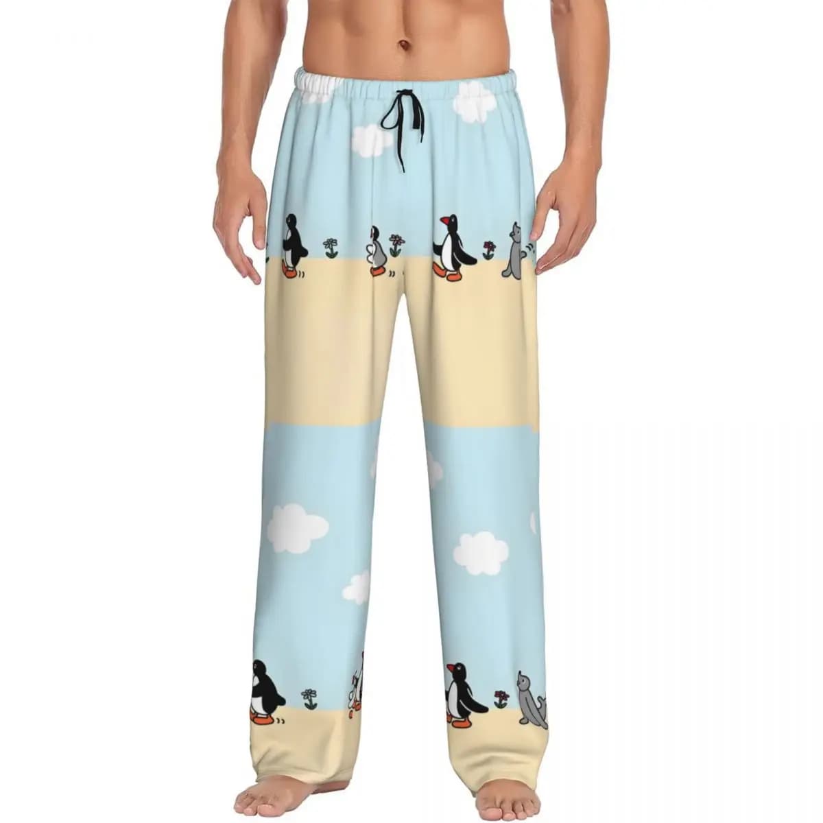 Pantaloni pigiama Noot Noot Pingu personalizzati per uomo Penguin Merch Sleepwear Lounge Sleep Bottoms elasticizzati con tasche