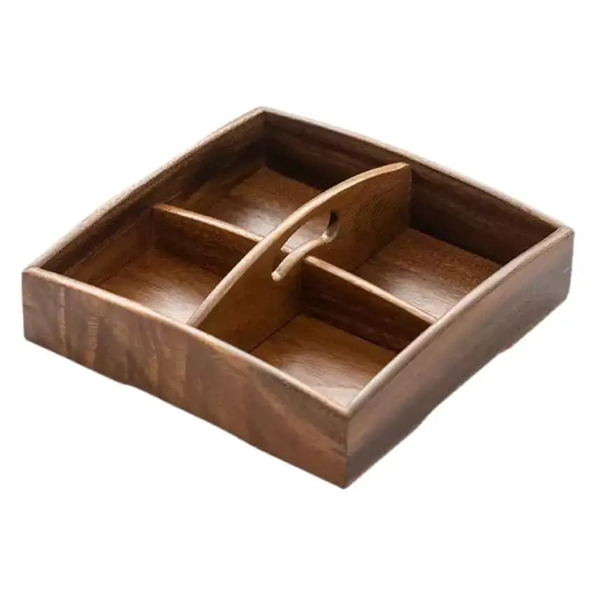 Scatola in Legno con Griglia Sigong per Frutta Secca, Piatto per Banchetti di Fidanzamento, Piatto per Caramelle e Snack per la Casa