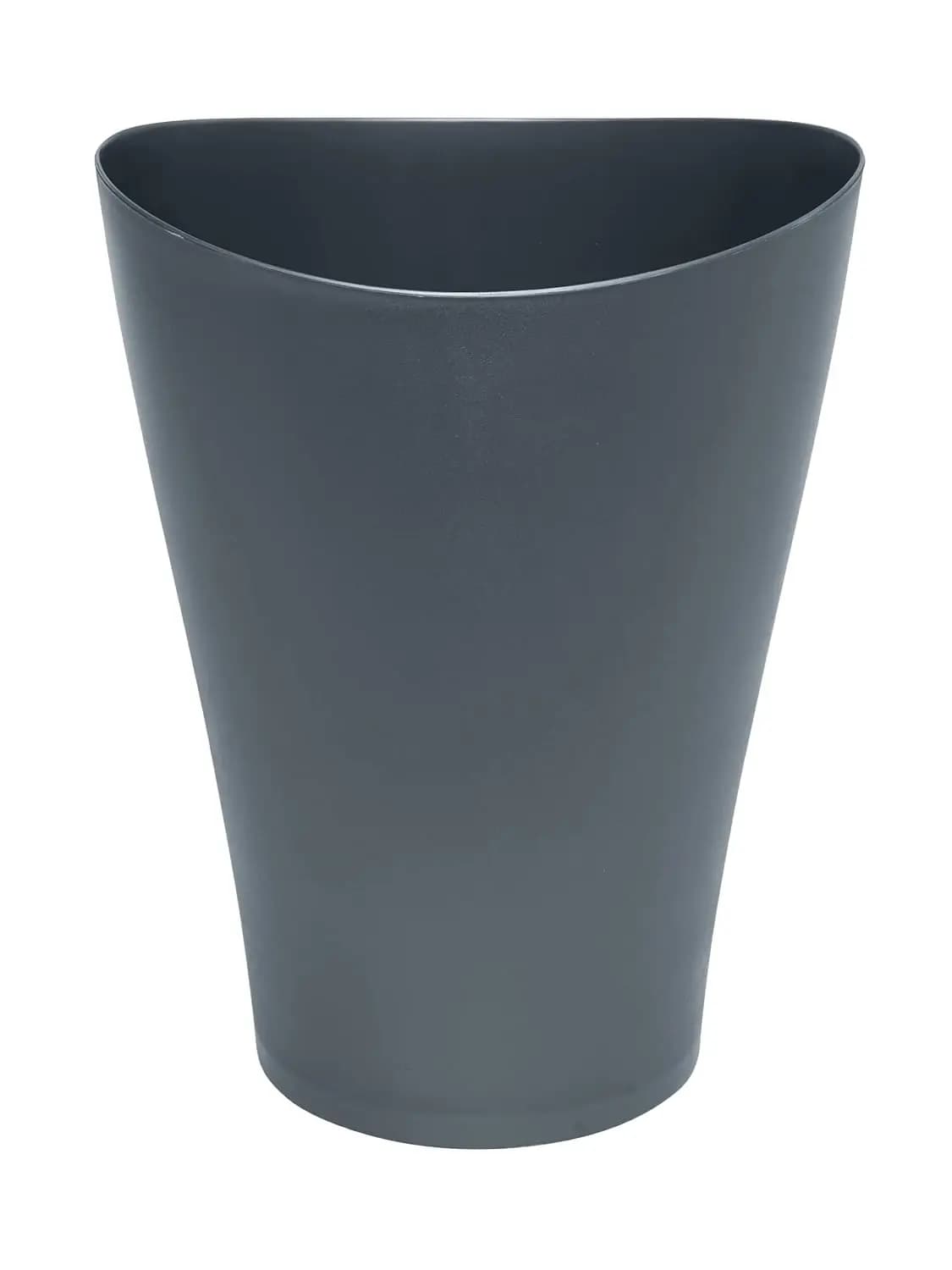 Small 2.25 Gallon Plastic Wastebasket for Bathroom, Office, Home - Gunmetal Blue