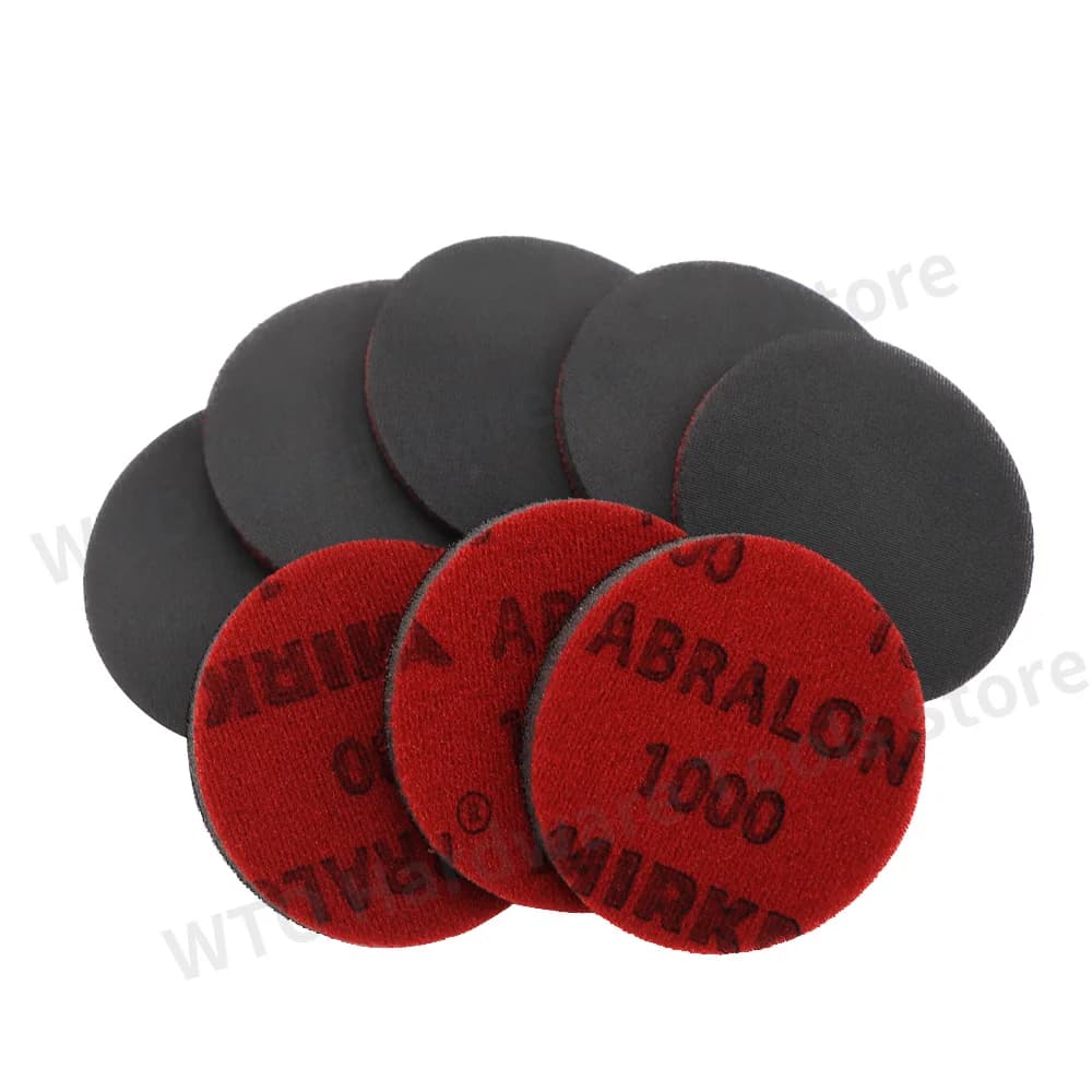 20 pz 3 pollici Abralon carta vetrata 75mm Hook & Loop rotondo carta vetrata schiuma dischi abrasivi con supporto in spugna per auto legno cartongesso metallo