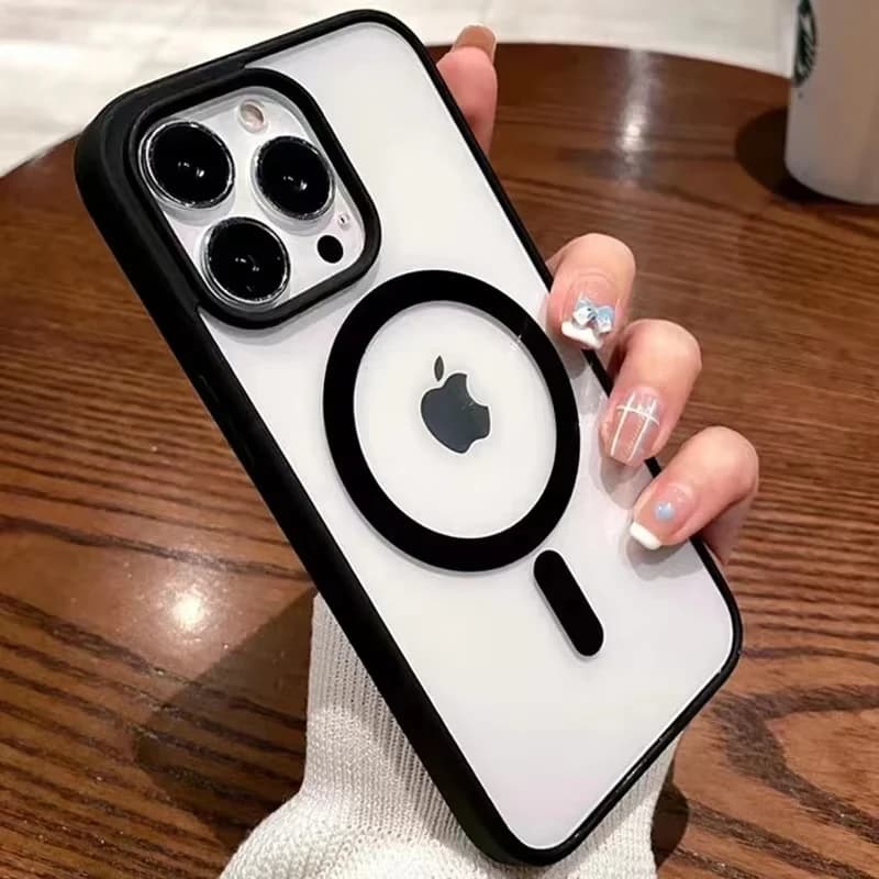 Per Magsafe Custodia di ricarica wireless magnetica per iPhone 17 16 15 14 13 12 11 Pro Max Plus 17 Air Fundas Cover rigida in acrilico trasparente