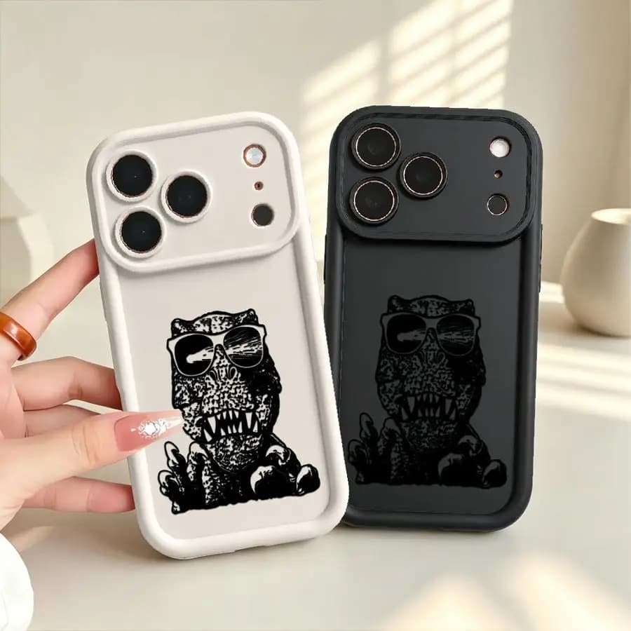 Dino Sunglasse Case for iPhone 17 Pro Max 17e 16 13 15 Plus 14 Air 11 12 Pro Phone Cover